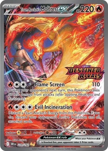 Team Rocket's Moltres ex (Destined Rivals Stamp)